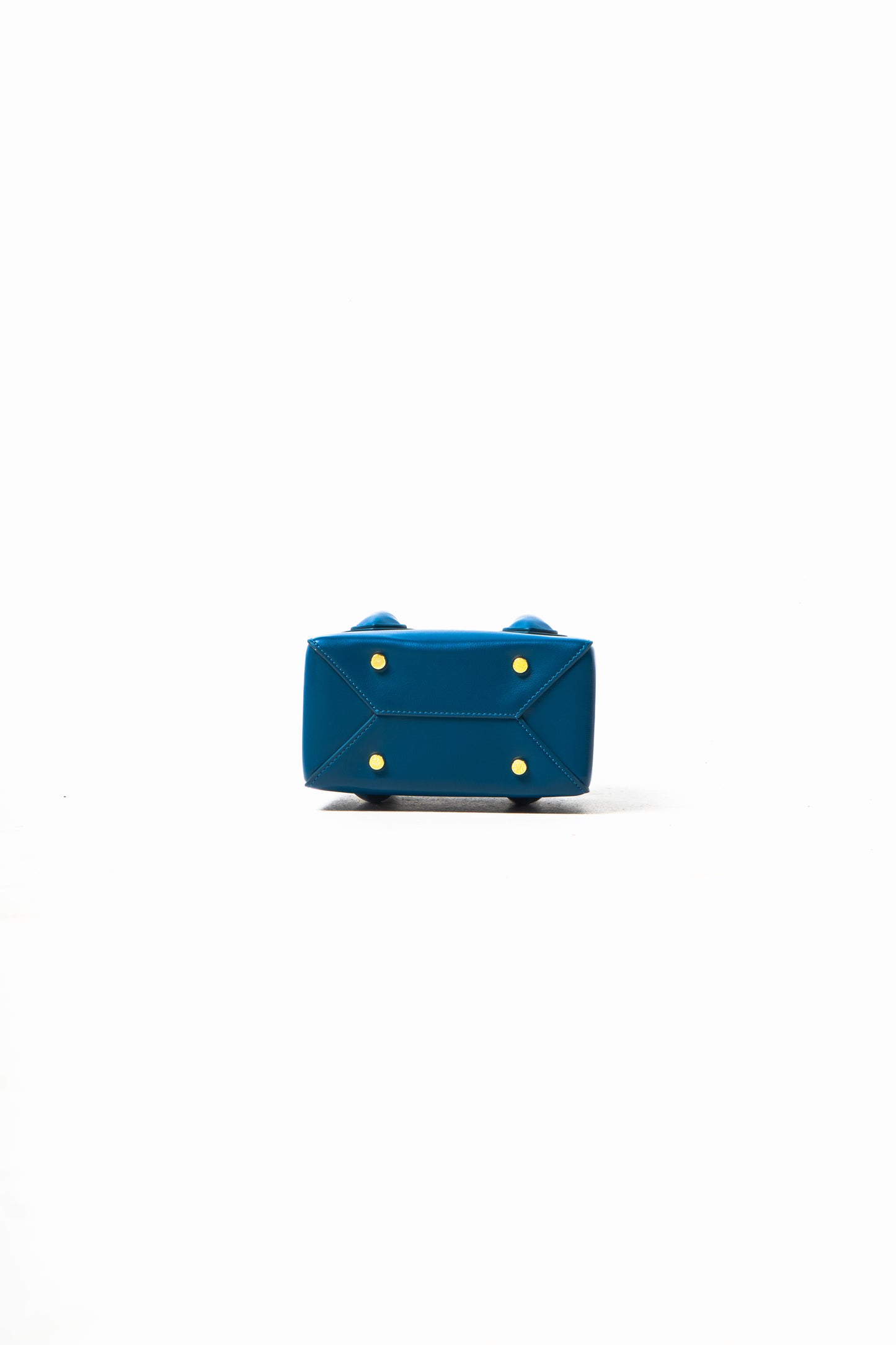 'Funmi' Blue Boxy Tote With Gold Hardware