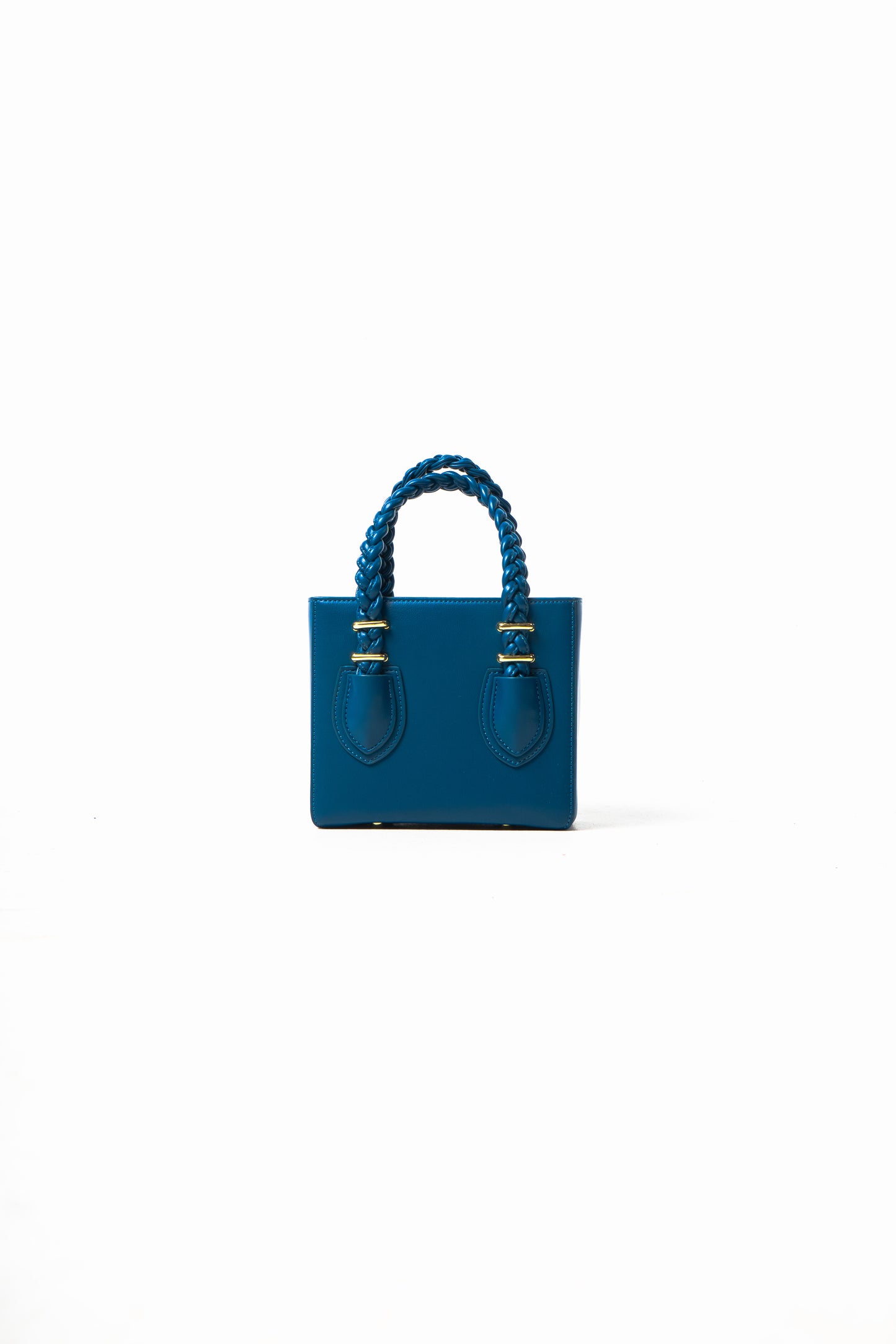'Funmi' Blue Boxy Tote With Gold Hardware