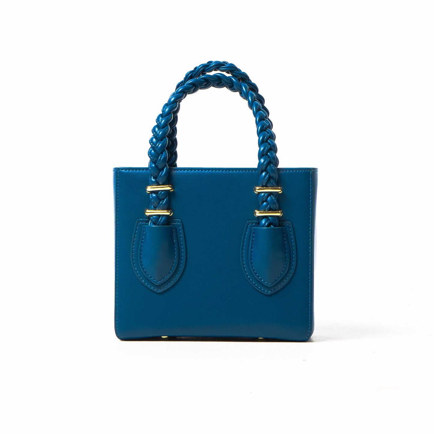 'Funmi' Blue Boxy Tote With Gold Hardware