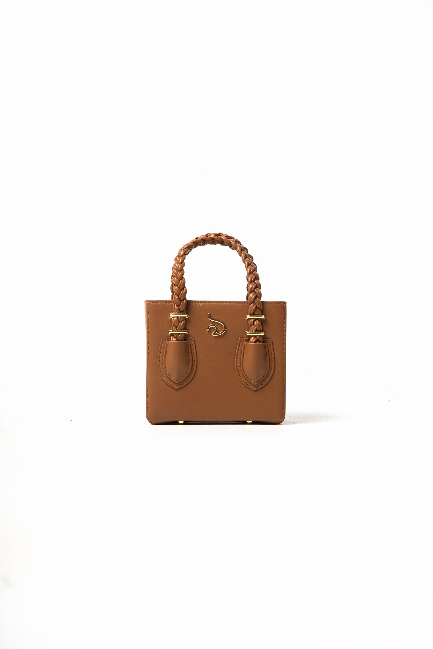 'Oyin' Brown Boxy Tote With Gold Hardware