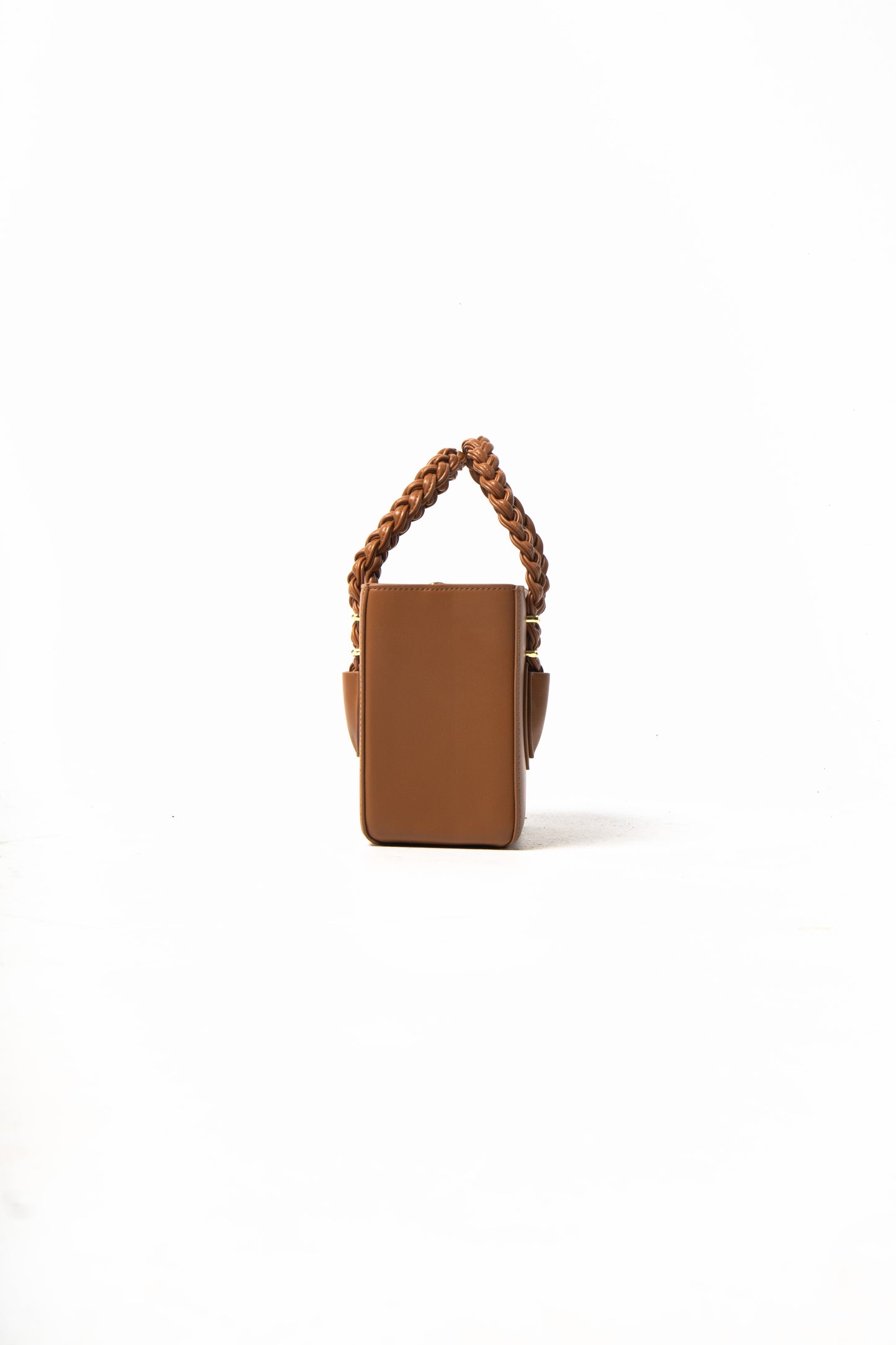 'Oyin' Brown Boxy Tote With Gold Hardware
