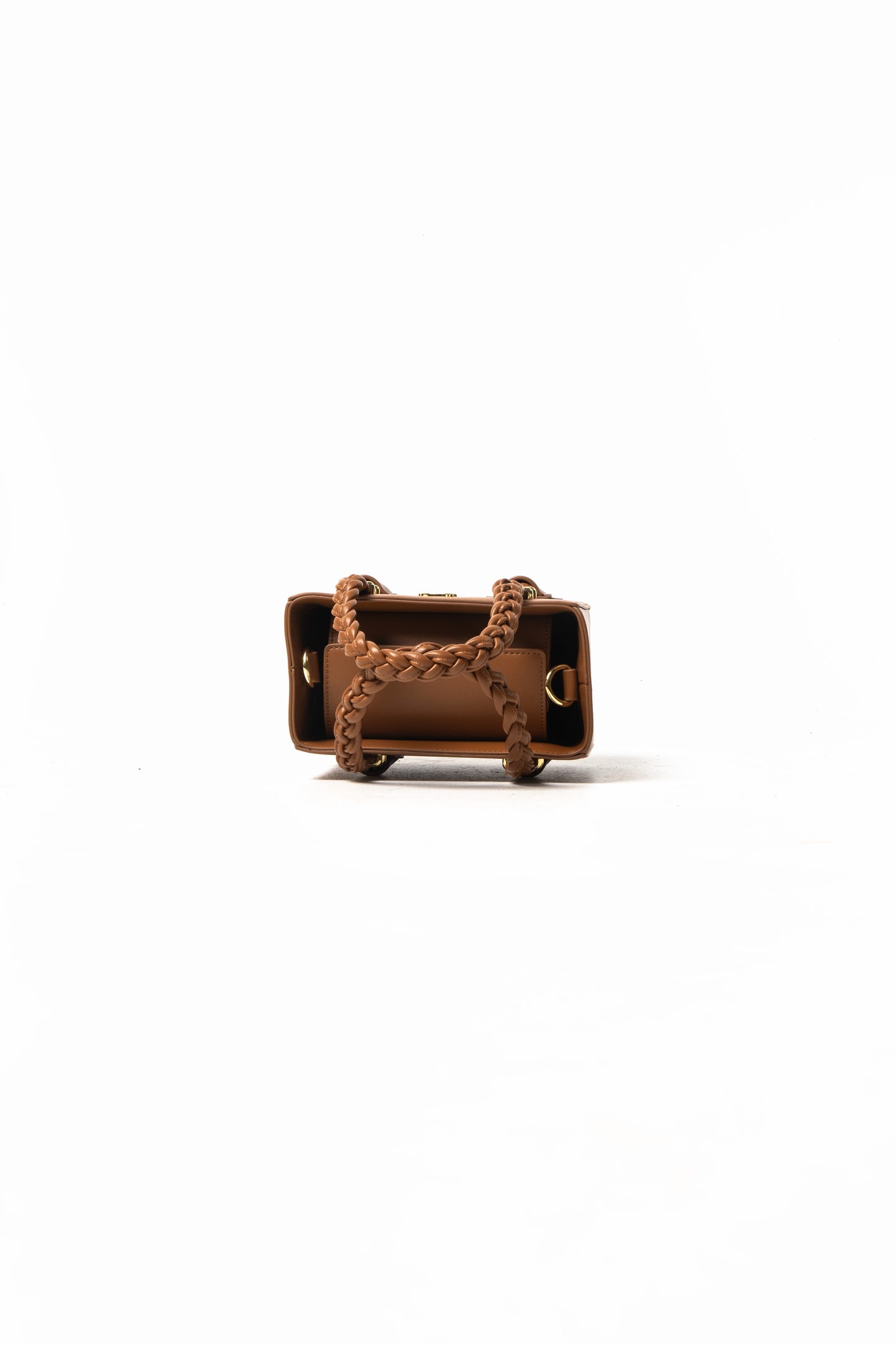 'Oyin' Brown Boxy Tote With Gold Hardware