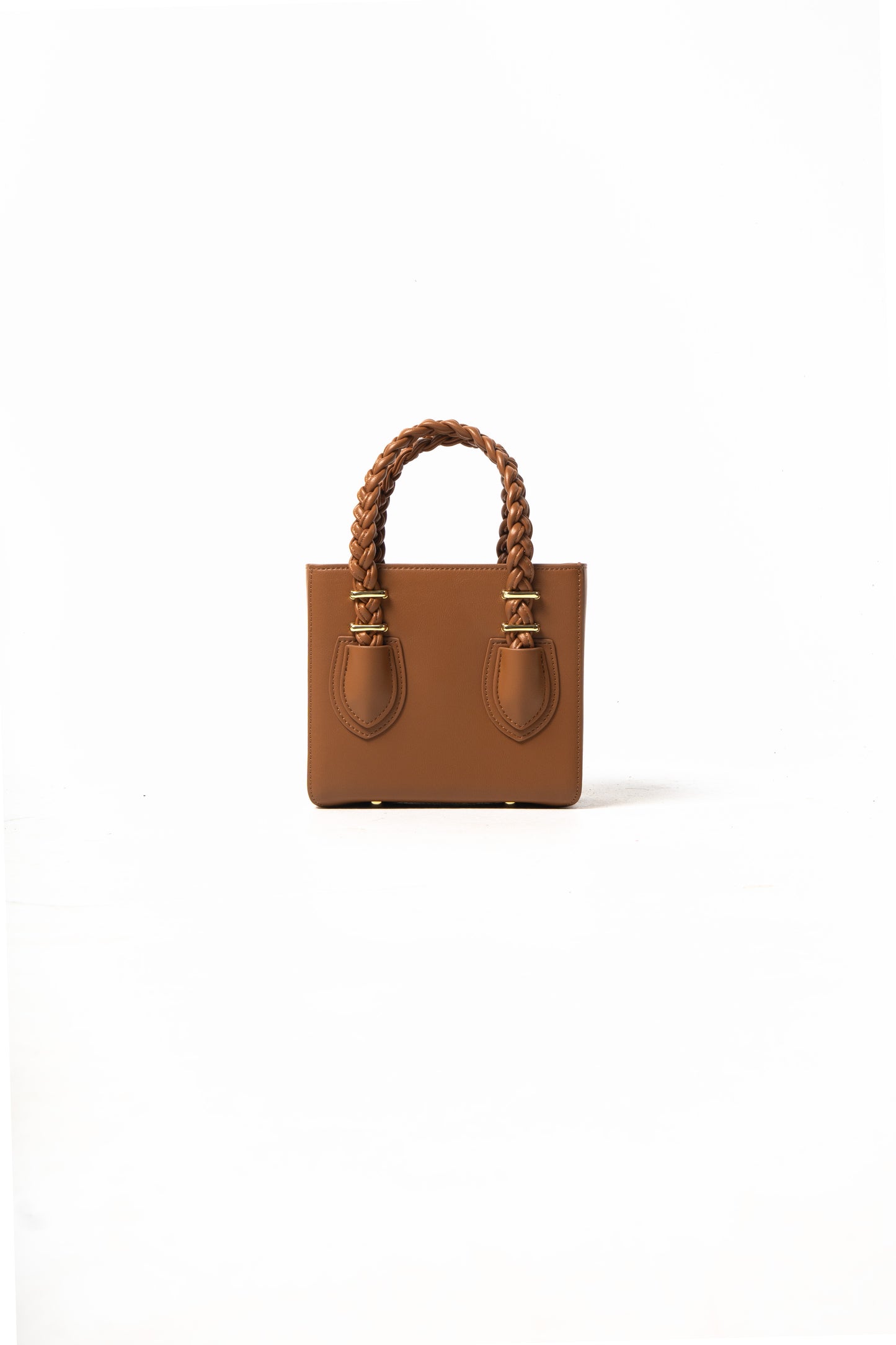'Oyin' Brown Boxy Tote With Gold Hardware