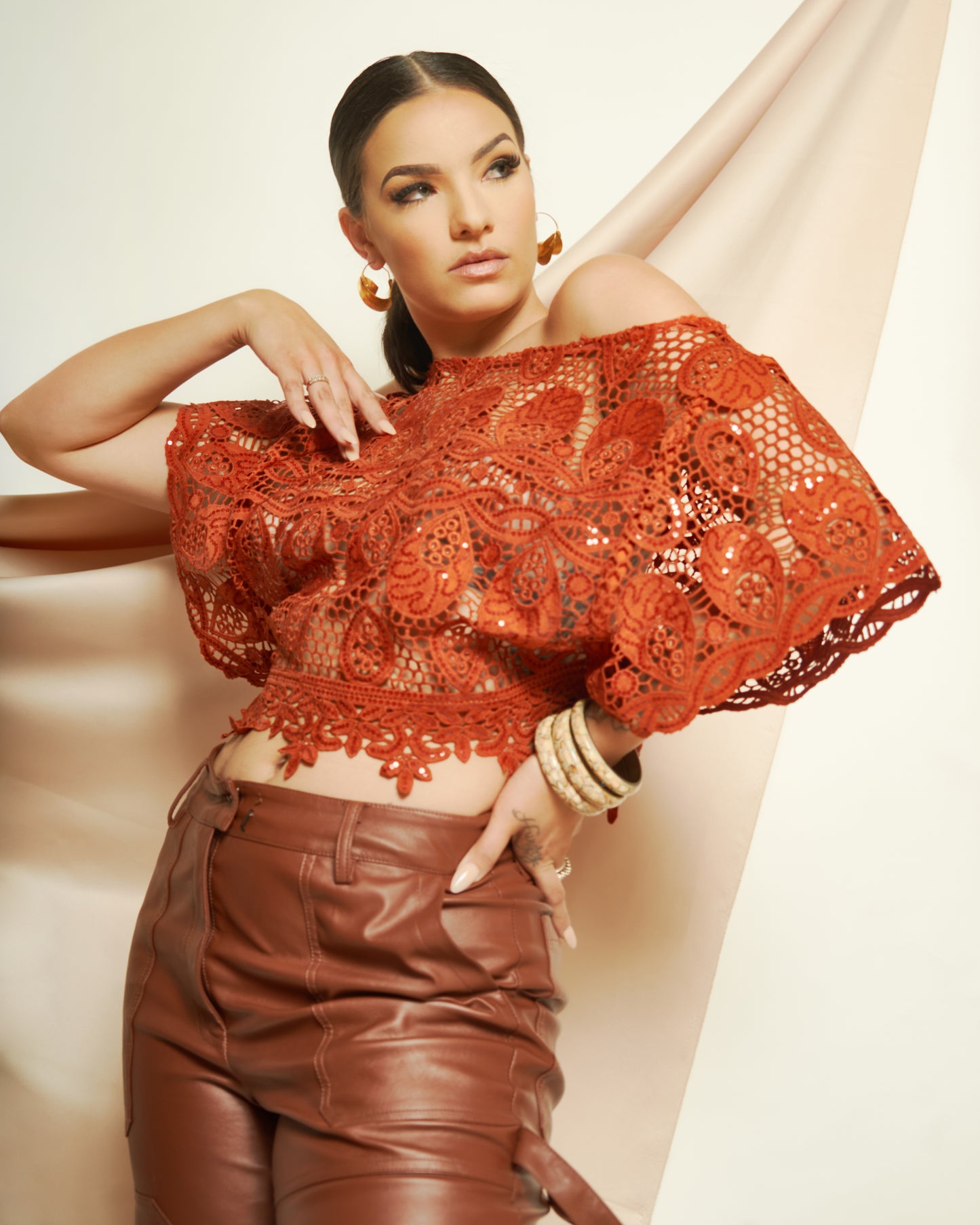 Copper Lace Top