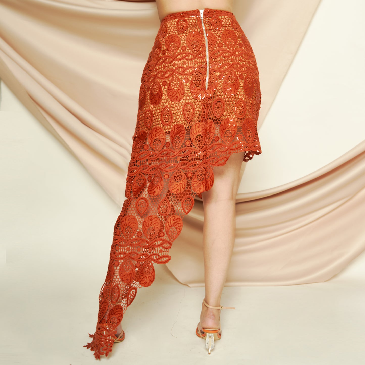 Copper Asymmetrical Skirt