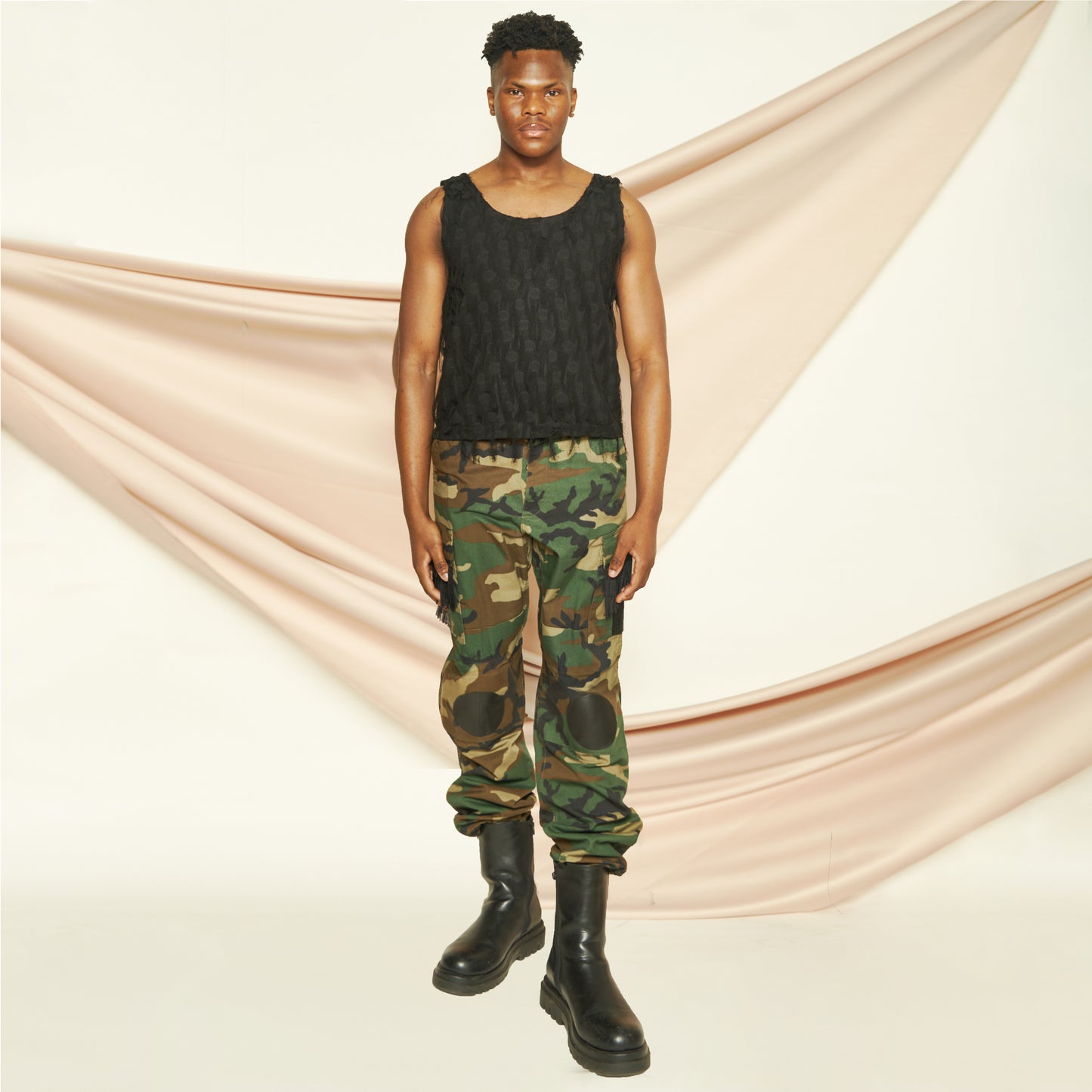 Fringed Black Tank