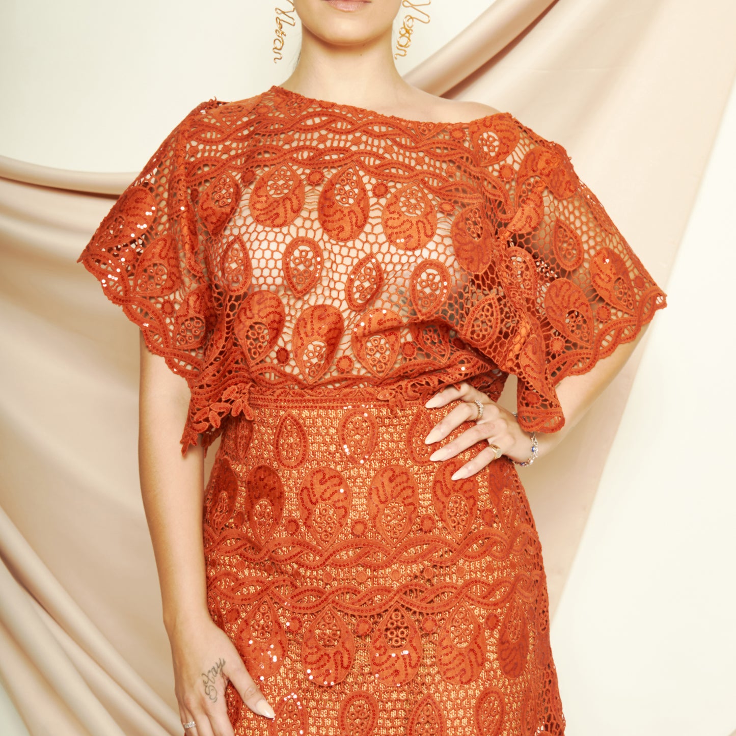 Copper Lace Top