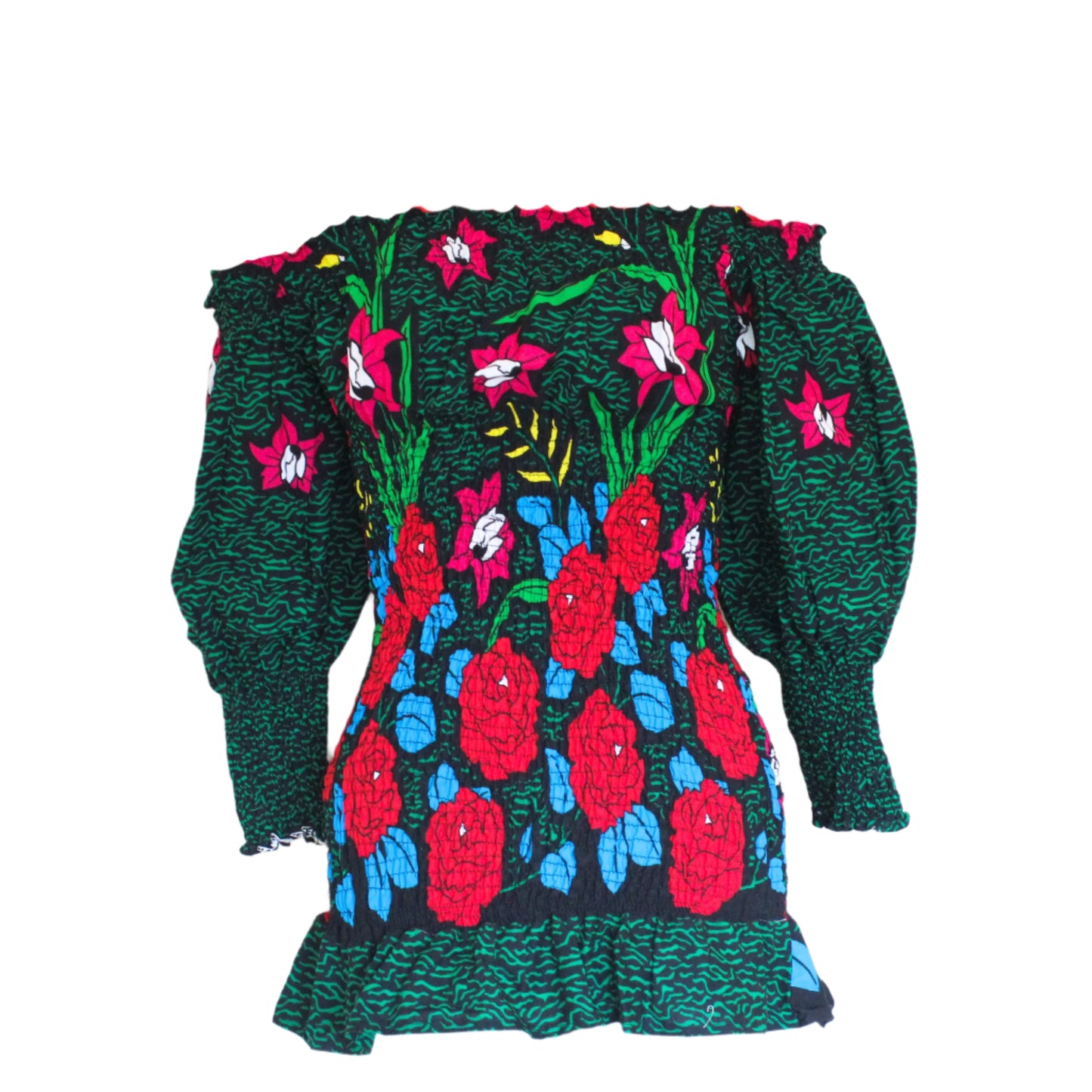 Flower Garden Cotton Mini Dress