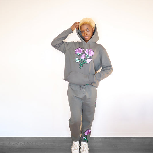 Floral Organic Cotton Grey Sweatshirt