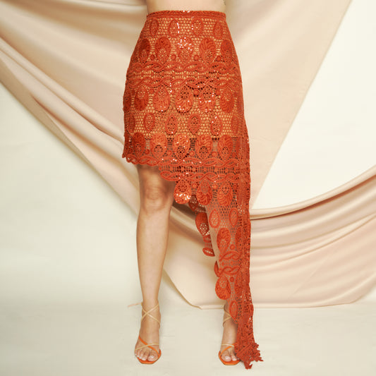 Copper Asymmetrical Skirt